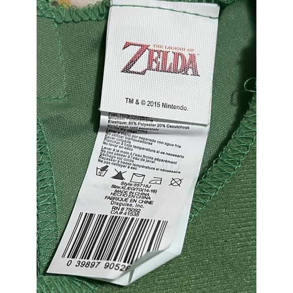 Legend Of Zelda Boy's Link Classic Green Costume Size XL 14-16 Tunic Only - Picture 3 of 4